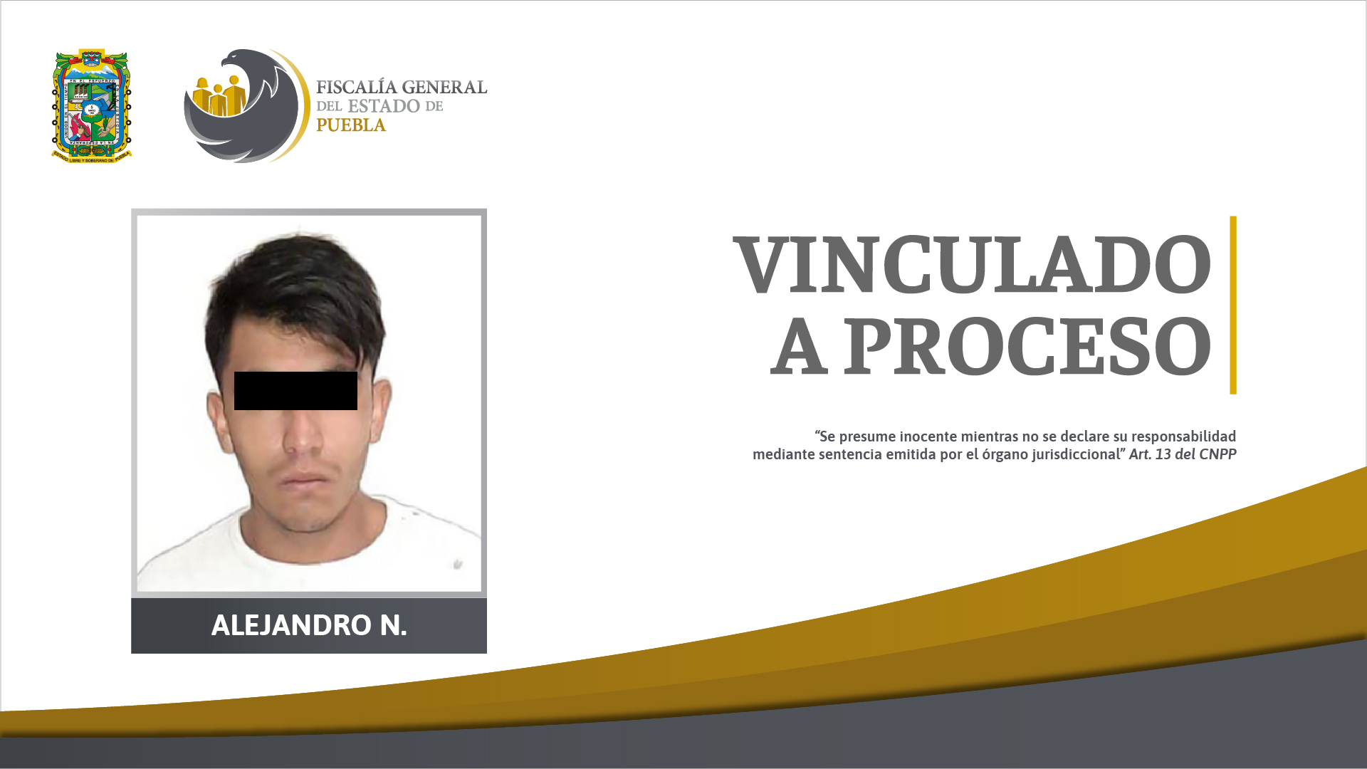 FGE obtuvo prisión preventiva contra Alejandro N. de 22 años por posesión de droga