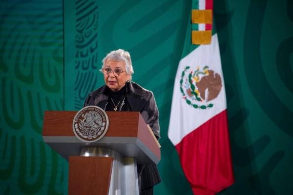 La mañanera sin AMLO: La secretaria de gobierno, Olga Sánchez Cordero dirige la conferencia desde Palacio Nacional 