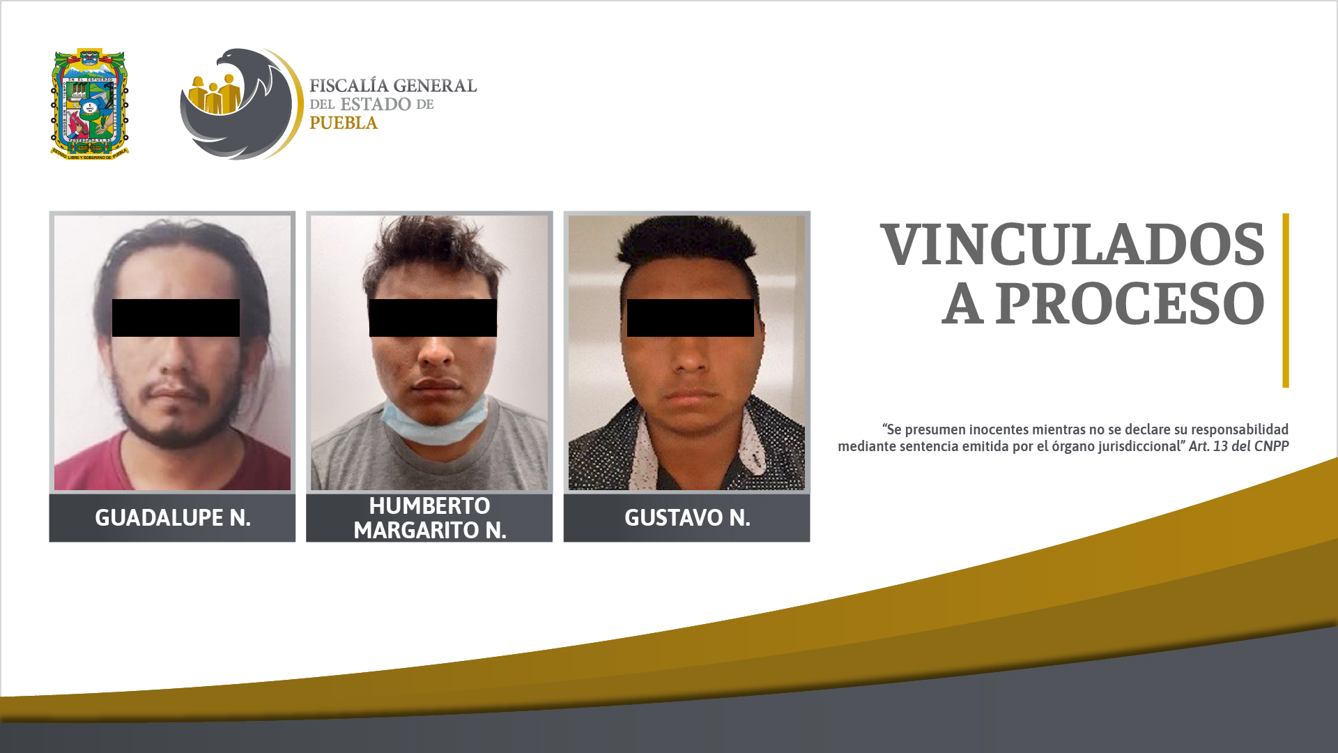 Tres hombres en prisión por intento de secuestro y homicidio en Puebla