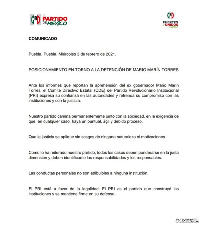 pri comunciado