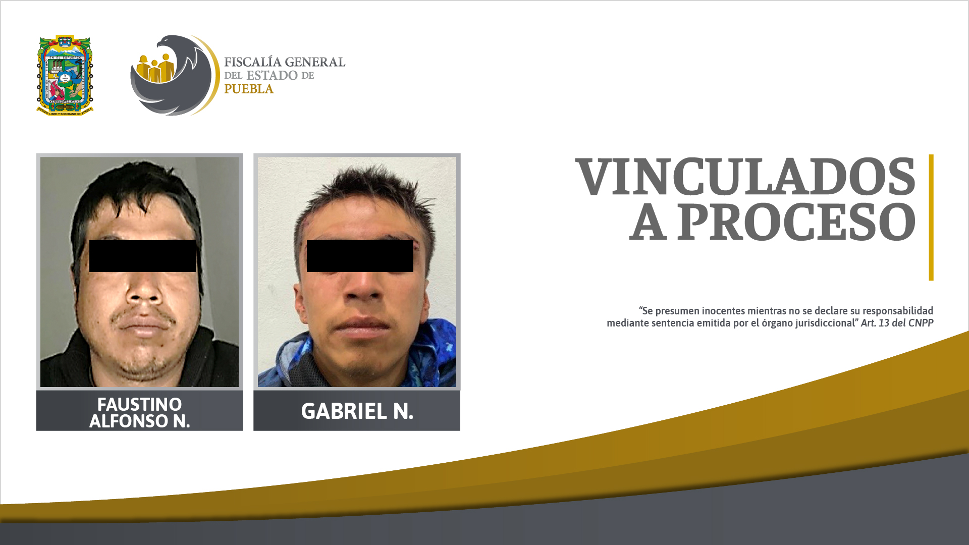 Vinculación a proceso de Gabriel N. y Faustino Alfonso N. por el delito de robo agravado