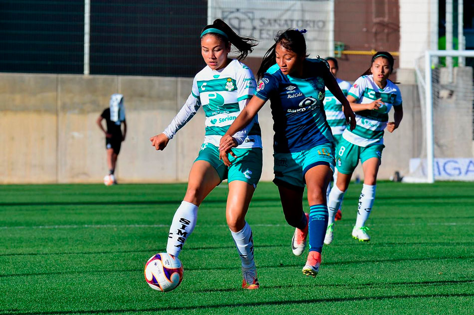 Puebla Femenil no pudo con Santos y llegó a siete sin ganar