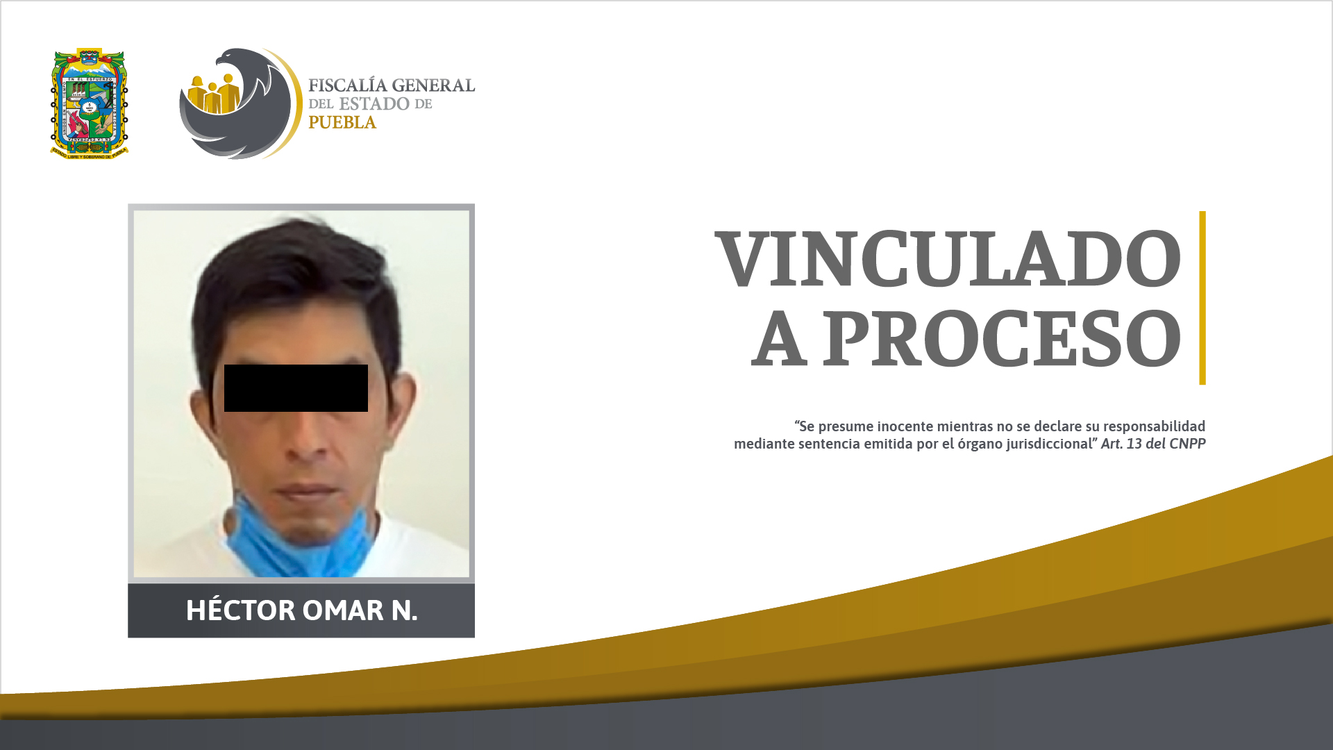 Héctor Omar N. Vinculado a proceso por robo a oficinas en Puebla