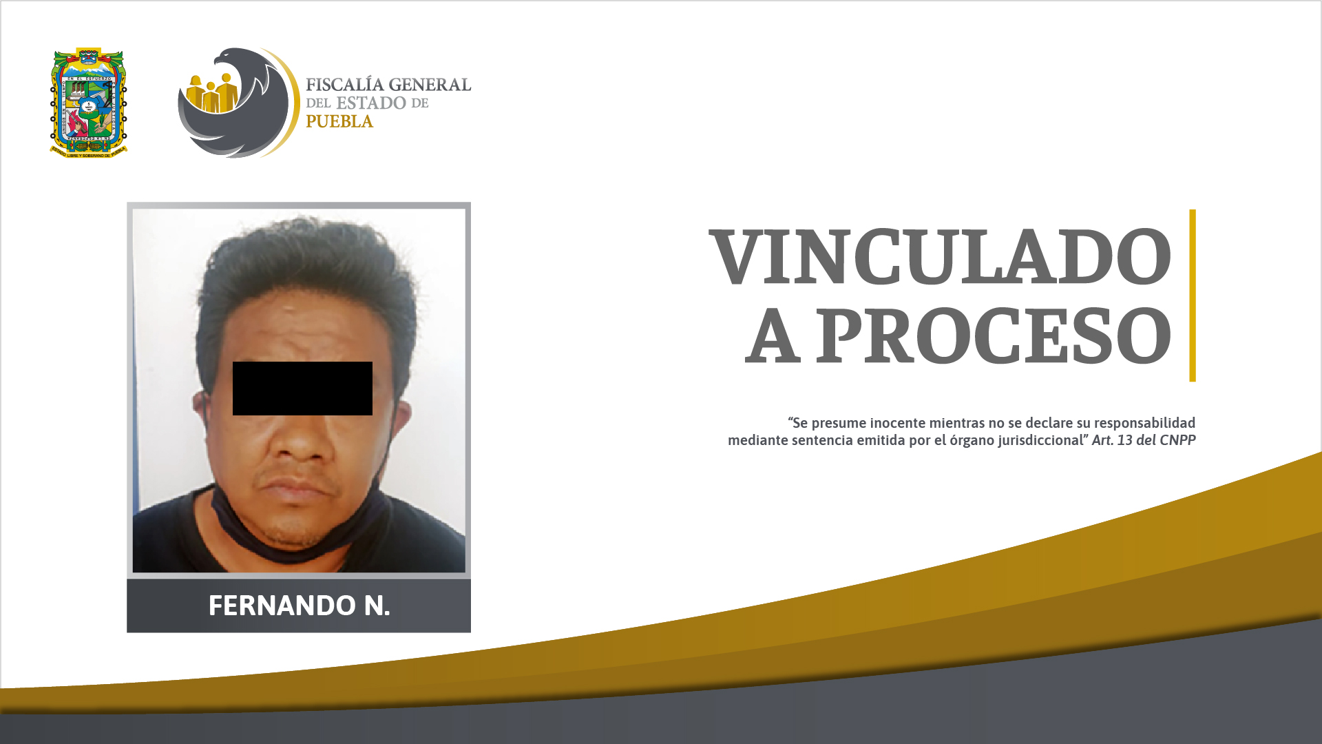 Fernando N. vinculado a proceso por agredir sexualmente a su sobrina menor de edad