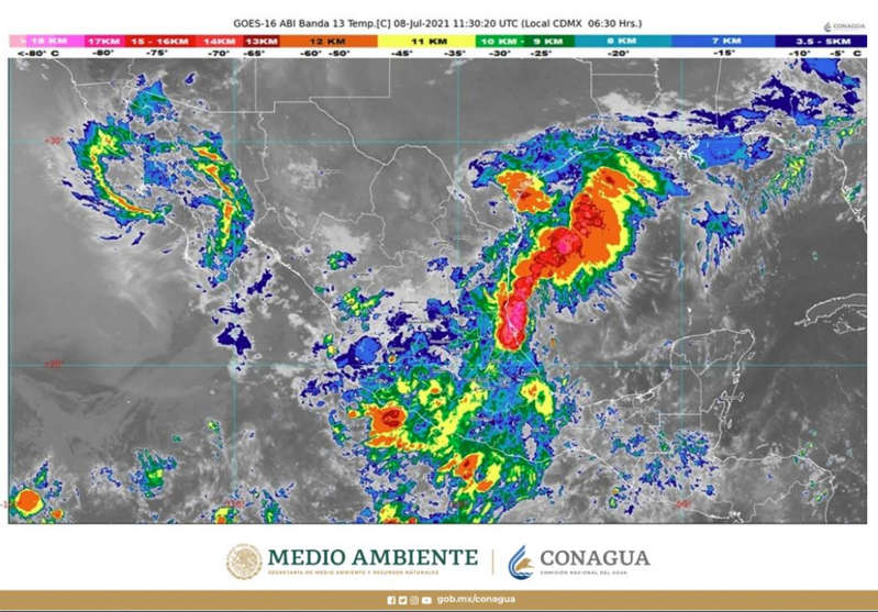 Prevén lluvias, vientos y posibles granizadas en varias zonas del país