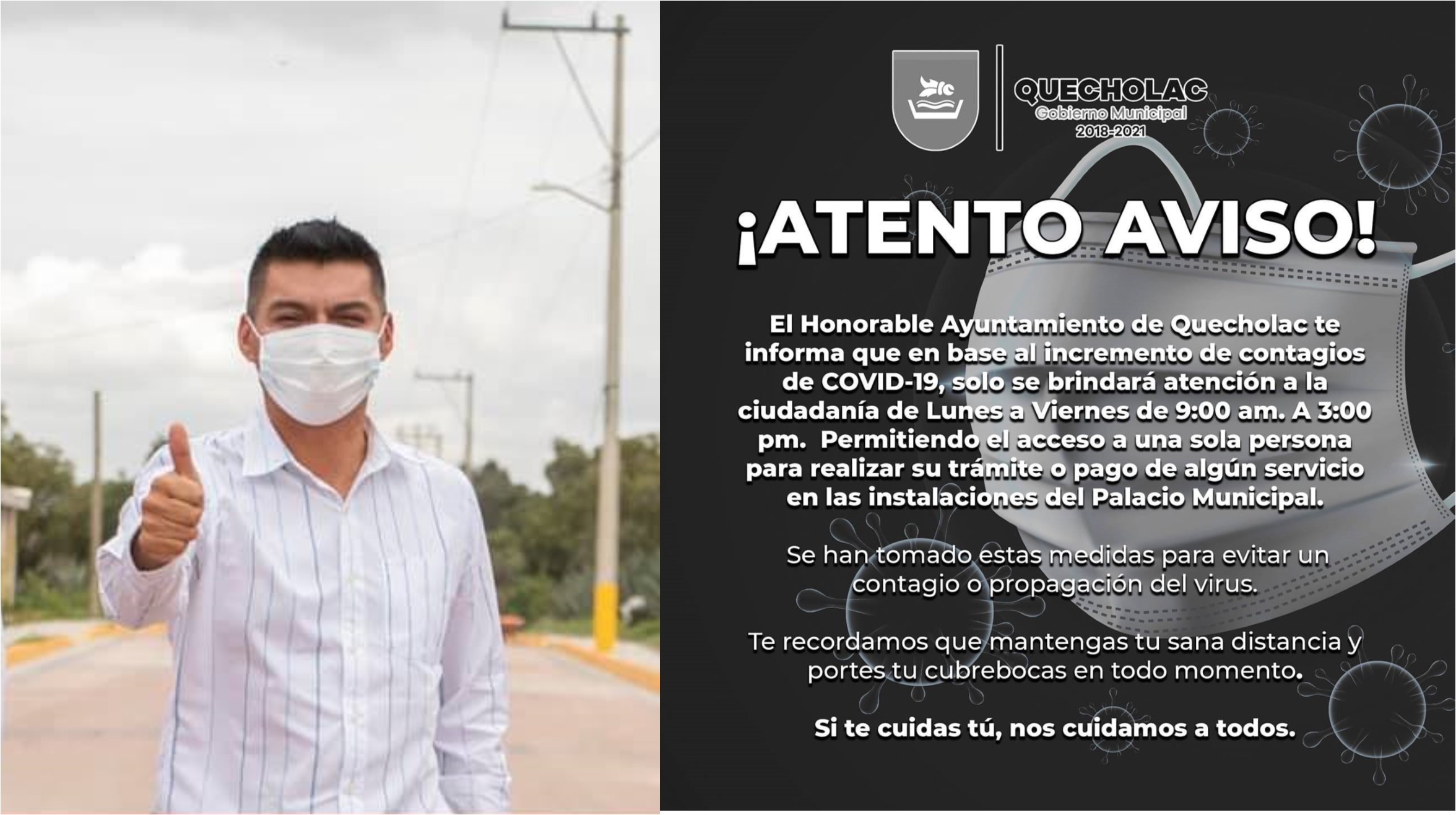 Edil de Quecholac da positivo a Covid-19; redoblan medidas tras incremento de contagios 