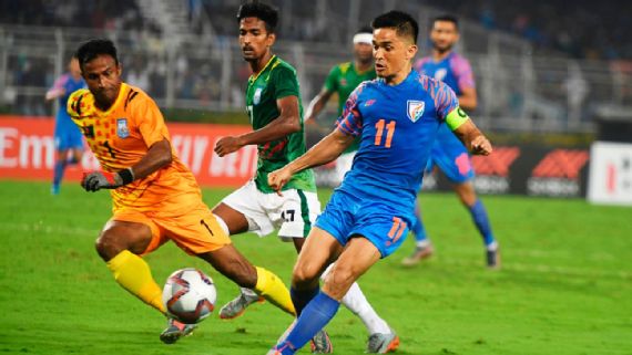 Sunil Chhetri, delantero de India, supera a Messi en goles internacionales