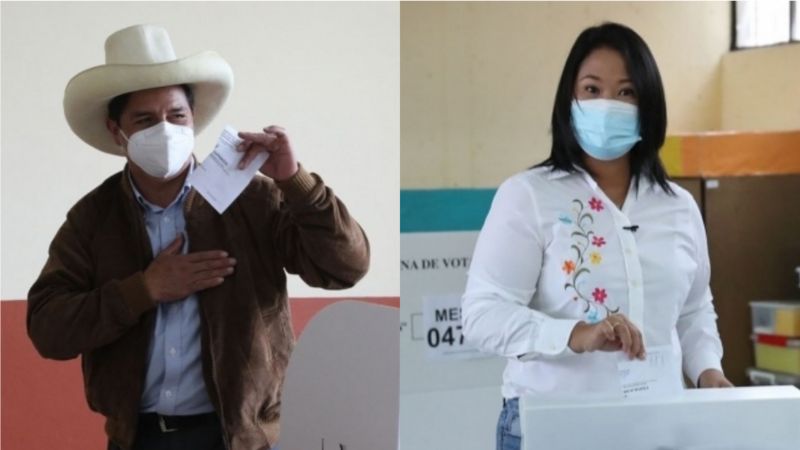 Elecciones en Perú: Castillo mantiene ligera ventaja sobre Fujimori en la ajustada recta final del conteo y la candidata de derecha habla de "fraude"