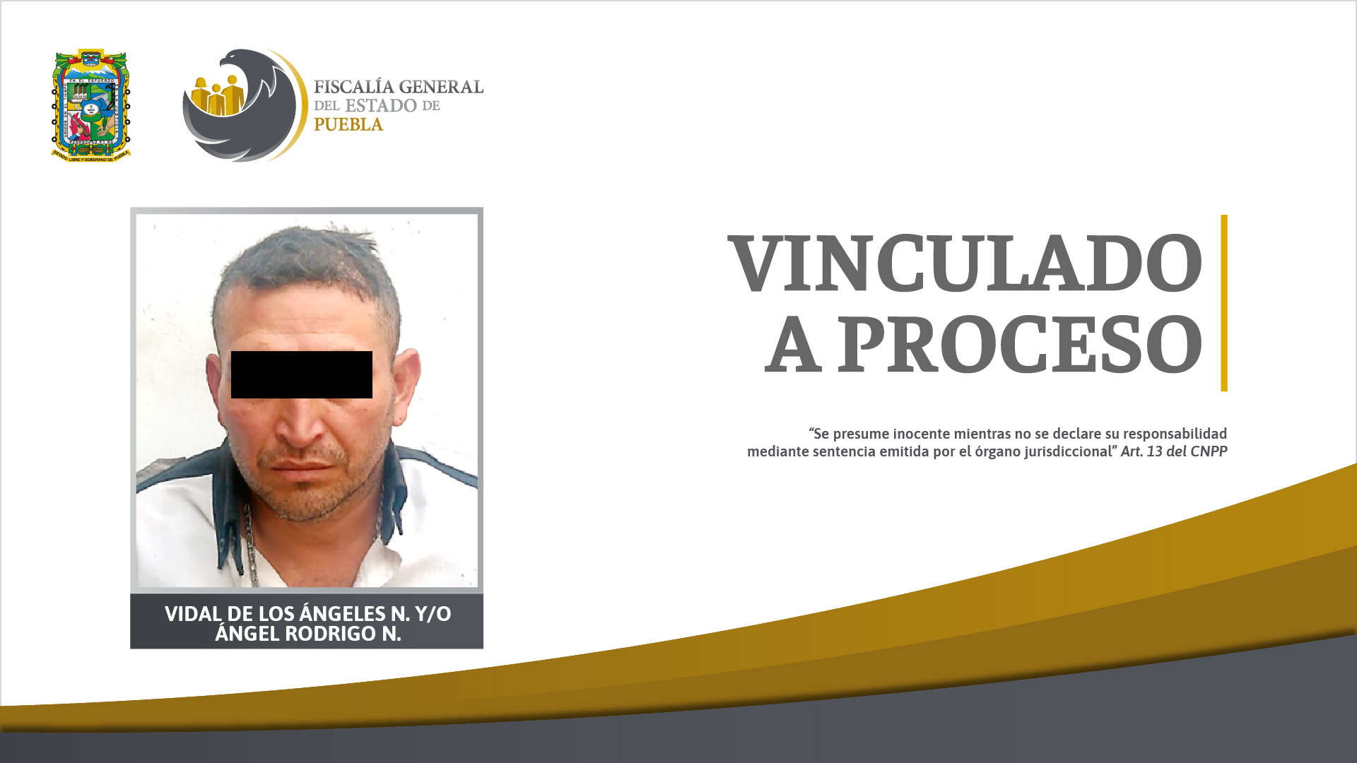 Fiscalía Puebla obtuvo vinculación a proceso de presunto feminicida