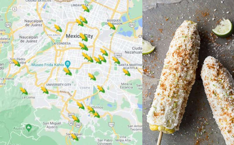 Crean mapa para que ubiques tu puesto de elotes más cercano