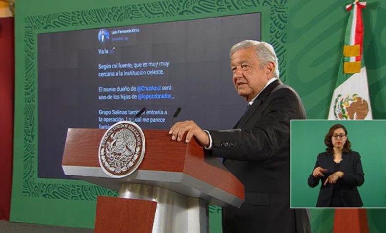 “Son inmorales”: AMLO reclama a medio que difundió supuesta compra del Cruz Azul por su hijo