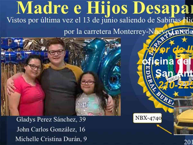 FBI busca a familia desaparecida en carretera Monterrey-Nuevo Laredo