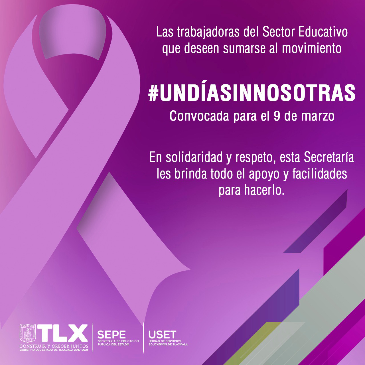 Respeta SEPE-USET participación de trabajadoras de la educación en “un día sin nosotras”