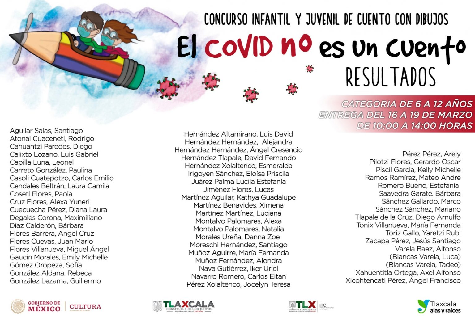 Presenta ITC resultados del concurso infantil y juvenil “El Covid No Es Un Cuento”