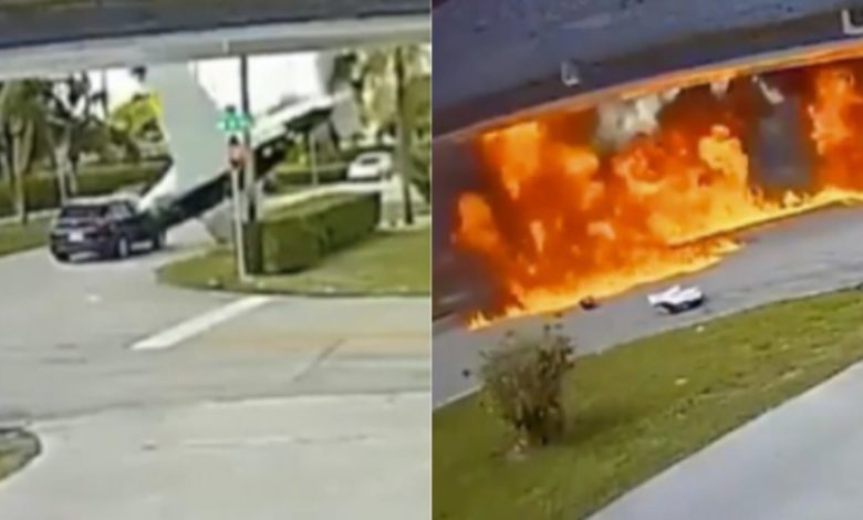 Avioneta se desploma y choca contra un auto dejando un saldo de 3 muertos (Video)