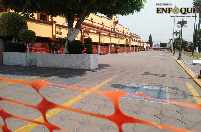 Cercan zócalo de San Andrés Cholula para trabajos de embellecimiento
