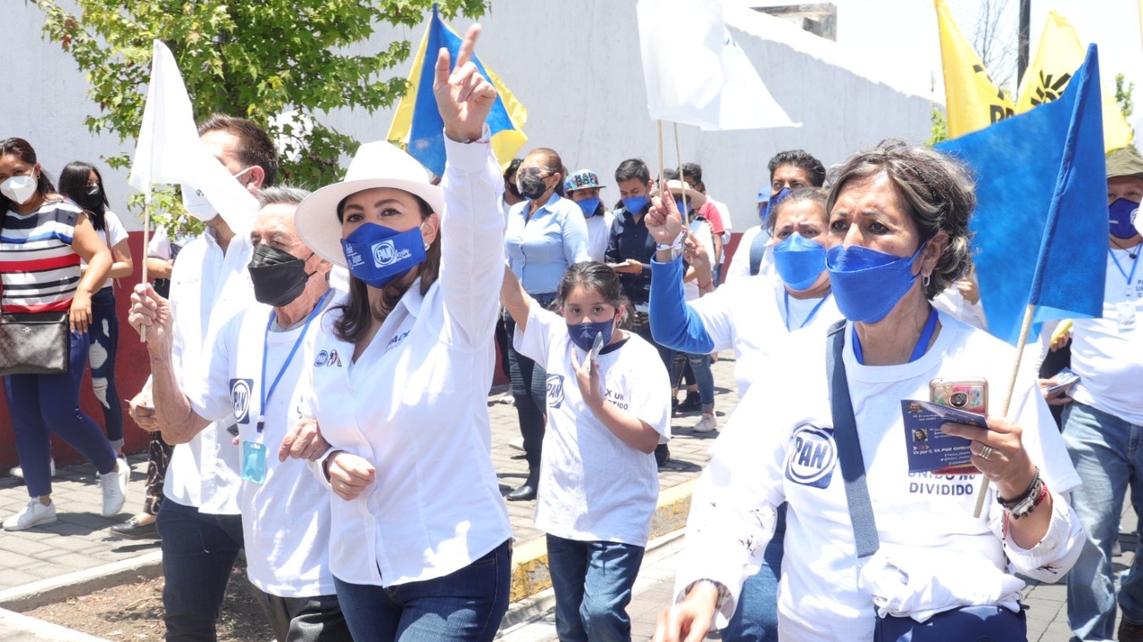 Paola Angón candidata a la Alcaldía de San Pedro Cholula declara que no buscara generar confrontaciones en este periodo electoral. 
