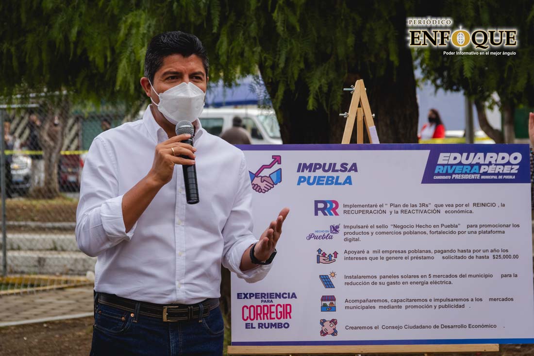 Eduardo Rivera presenta programa de reactivación económica para Puebla