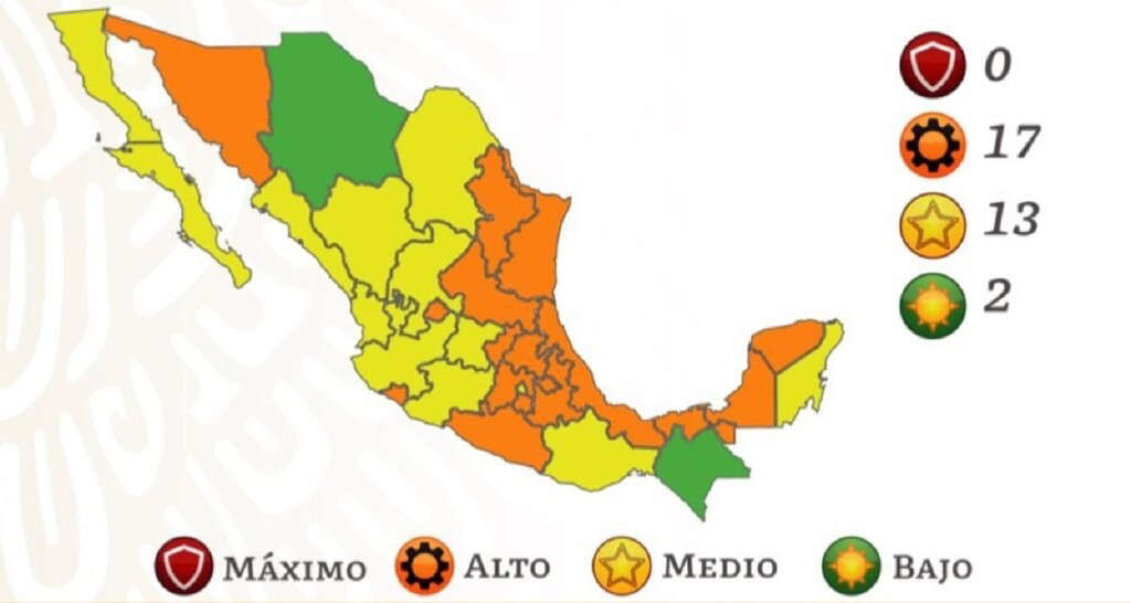 Ningún estado está en semáforo rojo por covid-19 tras regreso a clases 
