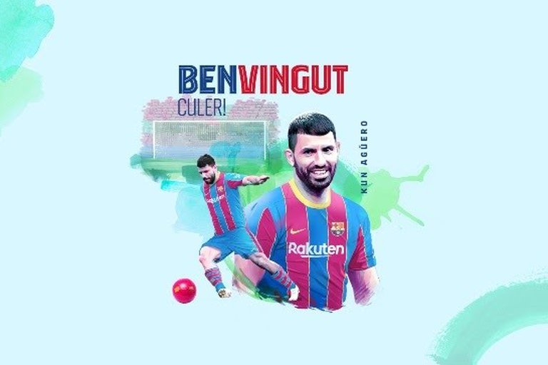 El Kun Agüero firmó con el Barcelona y será compañero de Lionel Messi