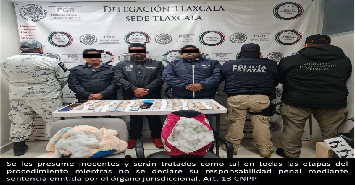 La PFM, GN y CES aseguran a tres personas con más de 800 mil pesos en Tlaxcala