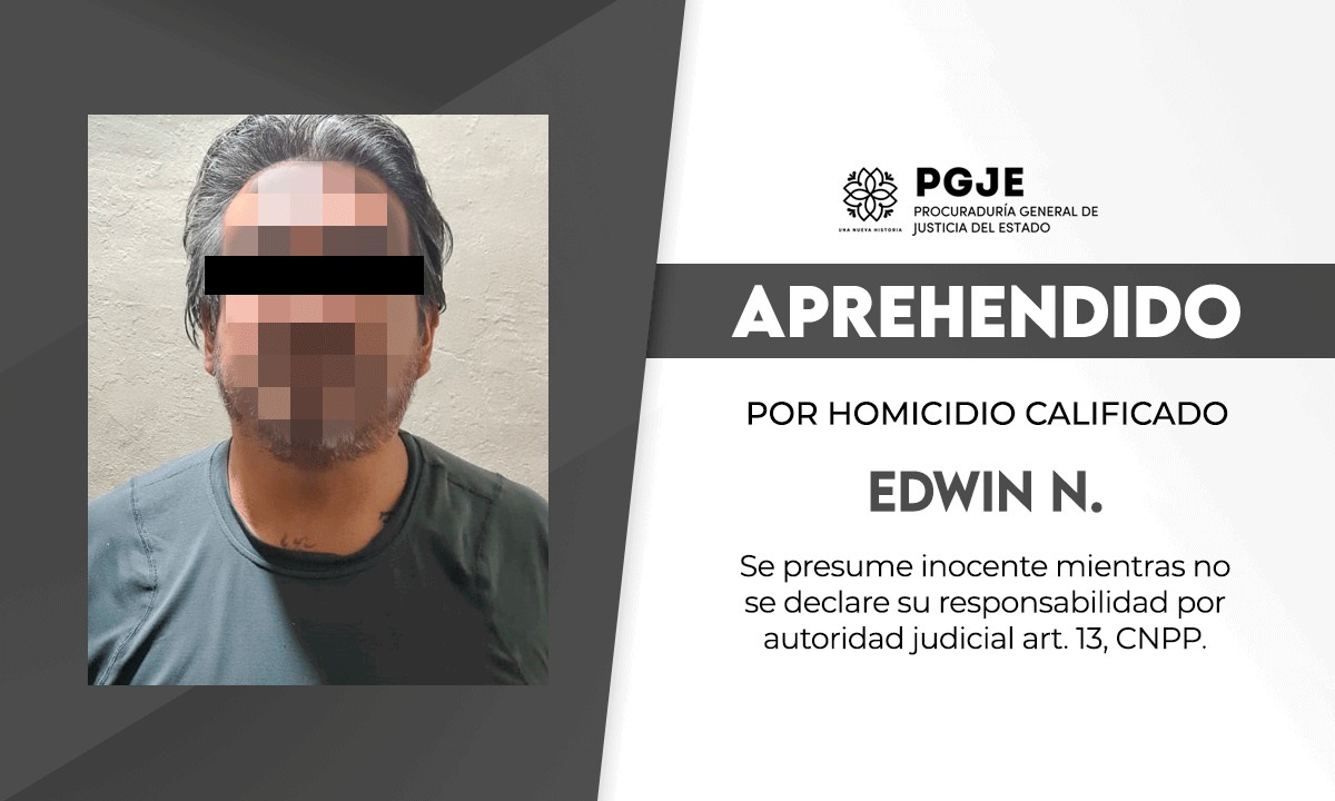Aprehende PGJE a imputado por homicidio calificado ocurrido en Apizaco