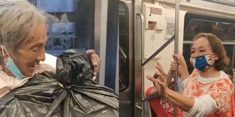 Mujeres comienzan lo que parece ser un ritual exorcista en el metro de la CDMX