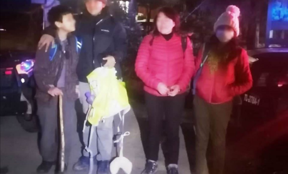 Policía de Montaña auxilia a 4 personas extraviadas en la Malinche