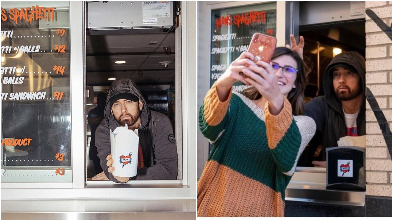 Eminem sorprendió a clientes de su restaurante al atenderlos personalmente