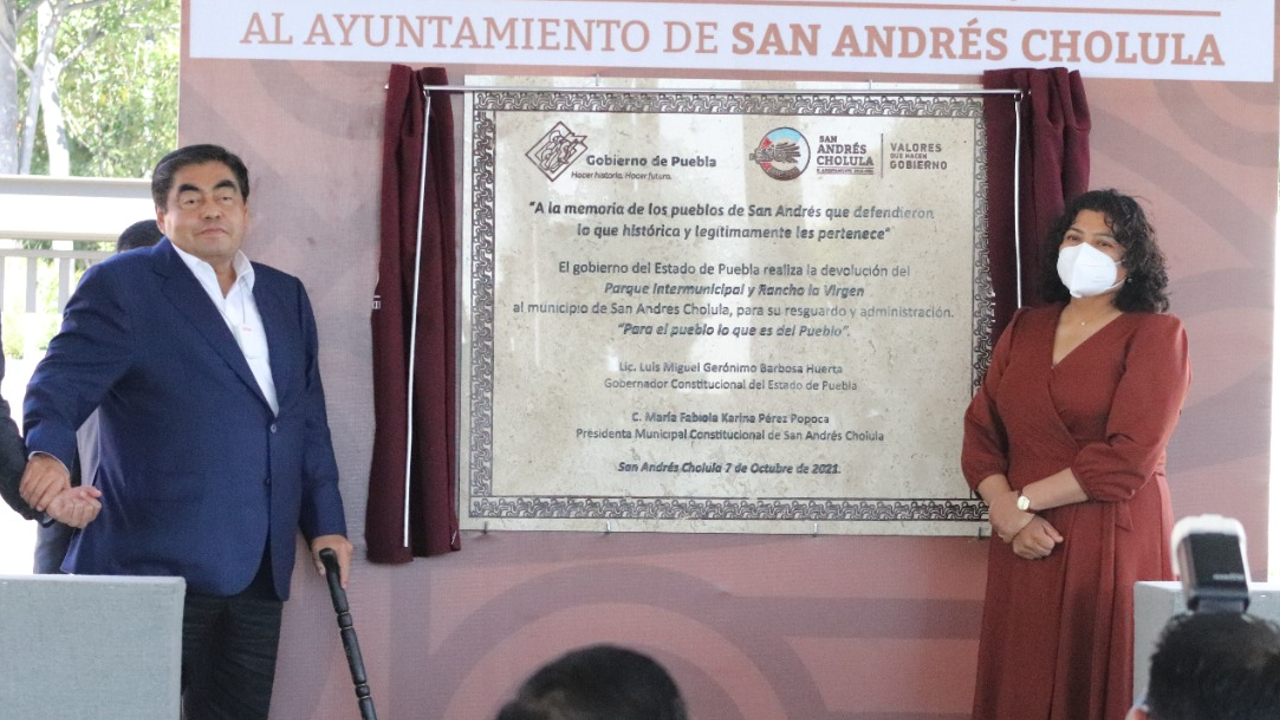 Miguel Barbosa reconoció la labor de los activistas sanandreseños para la devolución de los predios del Parque Cholula 