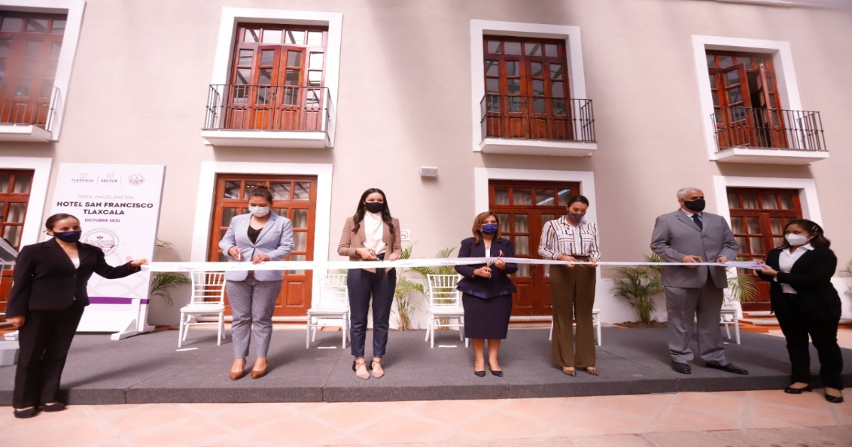 Gobernadora Lorena Cuéllar inauguró primera etapa del hotel san francisco Tlaxcala