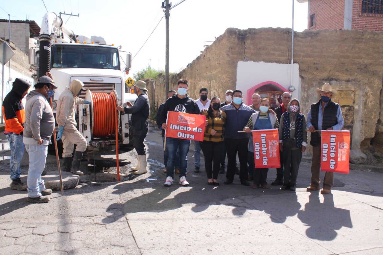 Ayuntamiento de Calpan da banderazo a trabajos de desazolve en juntas auxiliares