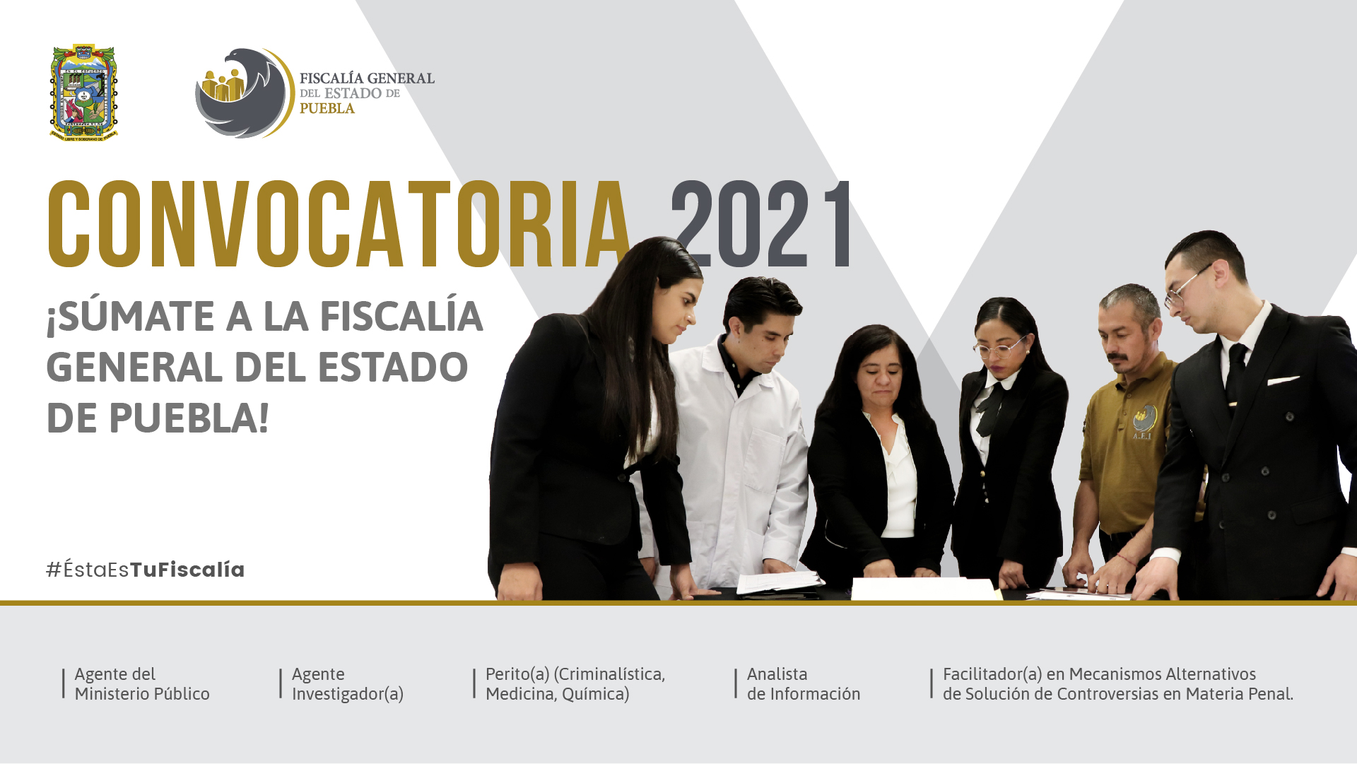 Fiscalía Puebla recluta personal; abre convocatoria para cubrir plazas vacantes