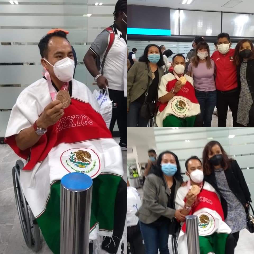 Llega a México Jesús Pérez, tlaxcalteca medallitas de bronce en Paralímpicos Tokio 2020