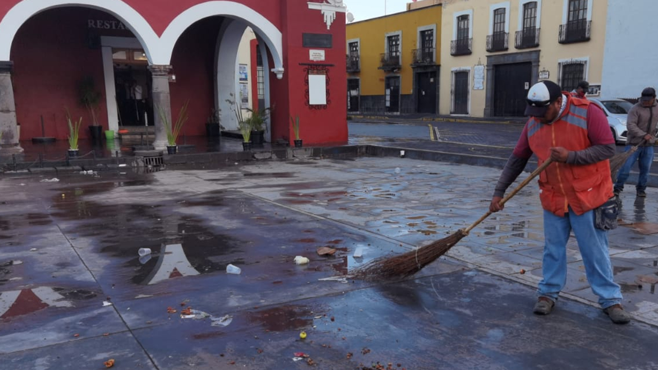 Ayuntamiento de San Pedro Cholula realizó labores de limpieza tras la ejecución del “Trueque Milenario” 