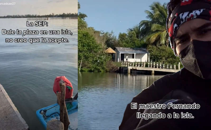 Profesor se hace viral tras viajar diario una hora en lancha para dar clases 