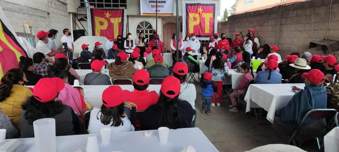 En Tlaxcala el PT olvida pandemia, congrega a militantes y menores de edad