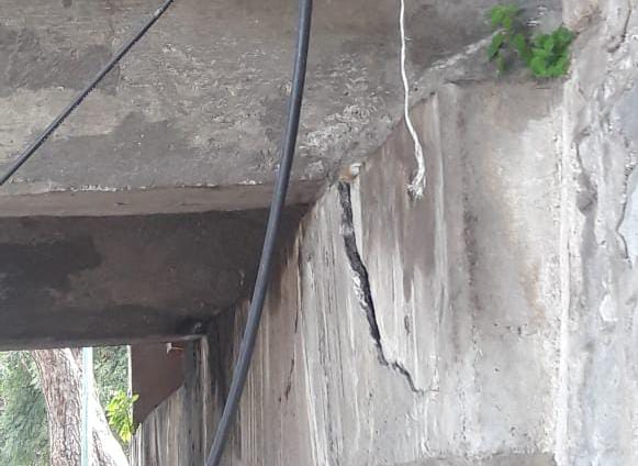 Puente rojo de Tlaxcala con afectaciones por sismo