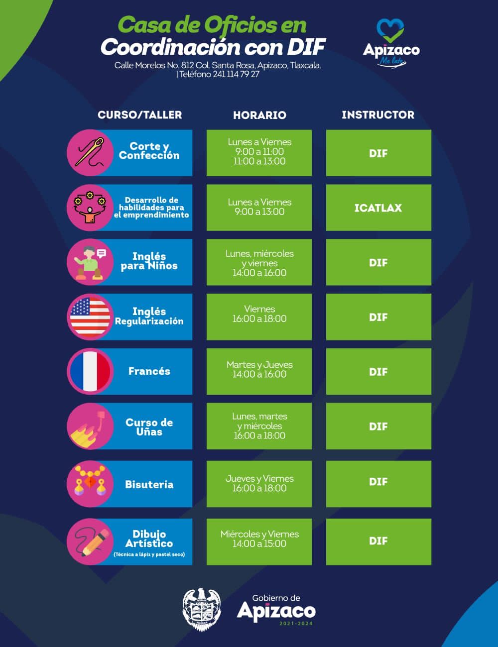 Invita DIF de Apizaco a tomar cursos y talleres, no te quedes fuera ¡inscríbete!