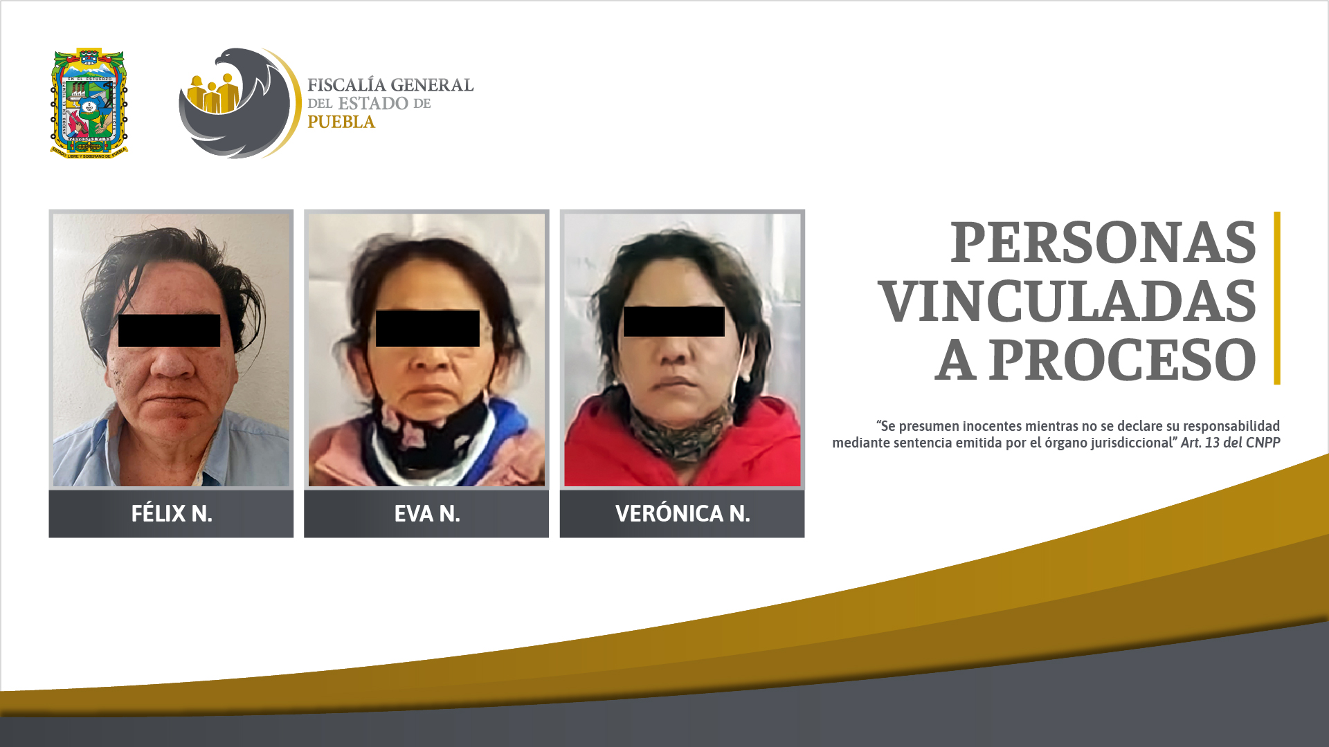 Tres hermanos investigados como presuntos responsables de homicidios de madre e Hijo en Puebla