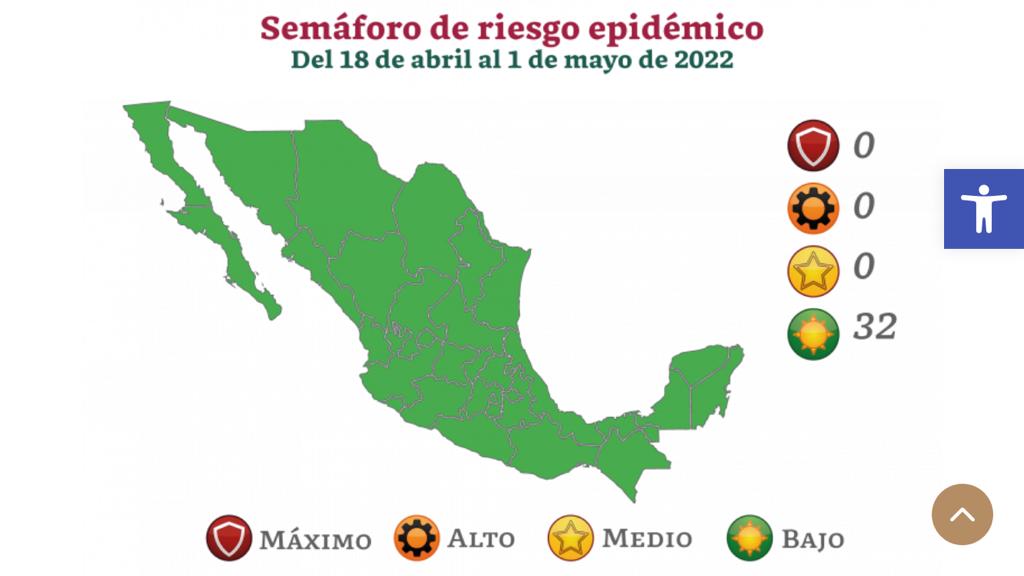 Tlaxcala seguirá en semáforo epidemiológico en color verde del 18 de abril al 1 de mayo de 2022