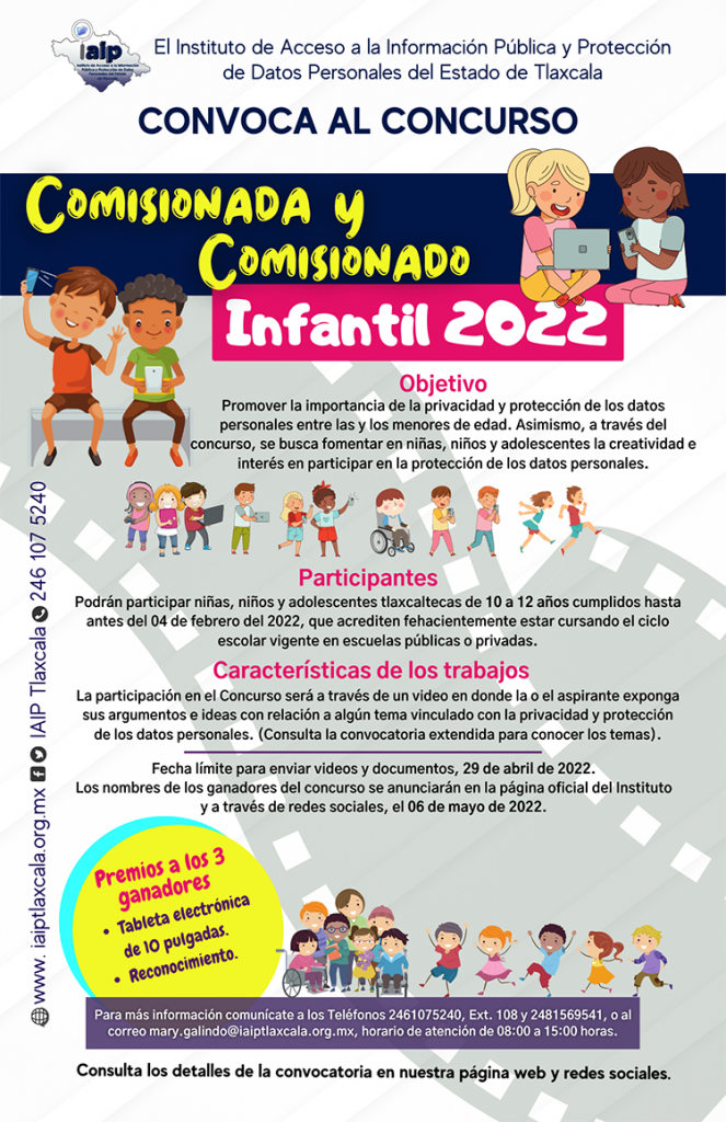 IAIP convoca al concurso para ser comisionada y comisionado infantil 2022