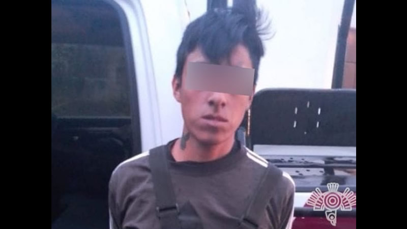 Jimy Alexander N. de 20 años es detenido por robo en la junta auxiliar Ignacio Romero Vargas
