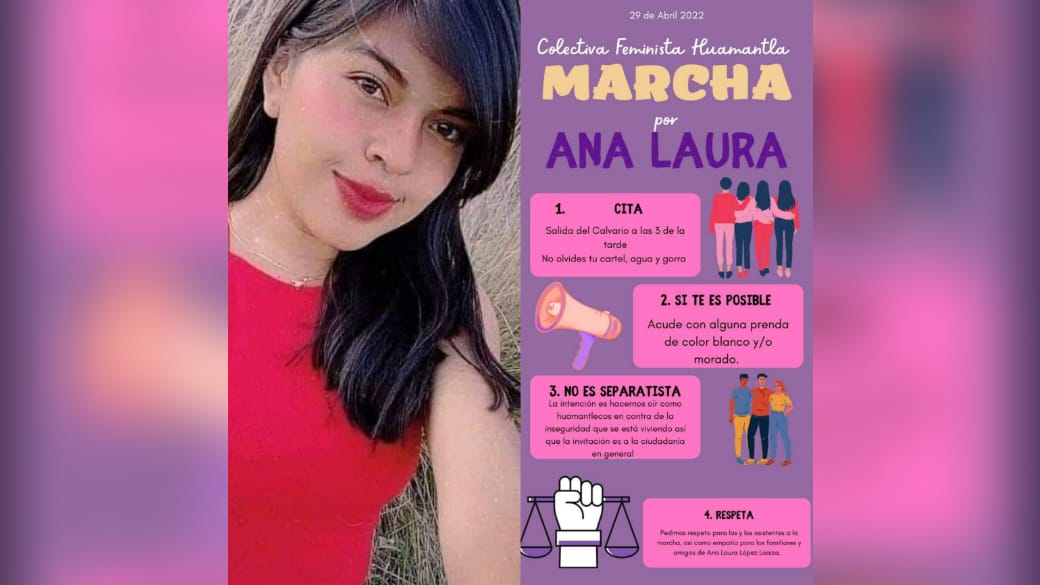 Feministas convocan a una marcha feminista por la desaparición de Ana Laura 