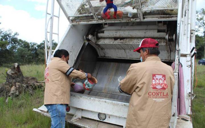Retiran metal oxidado de municipio y comunidades de Tlaxcala para evitar enfermedades