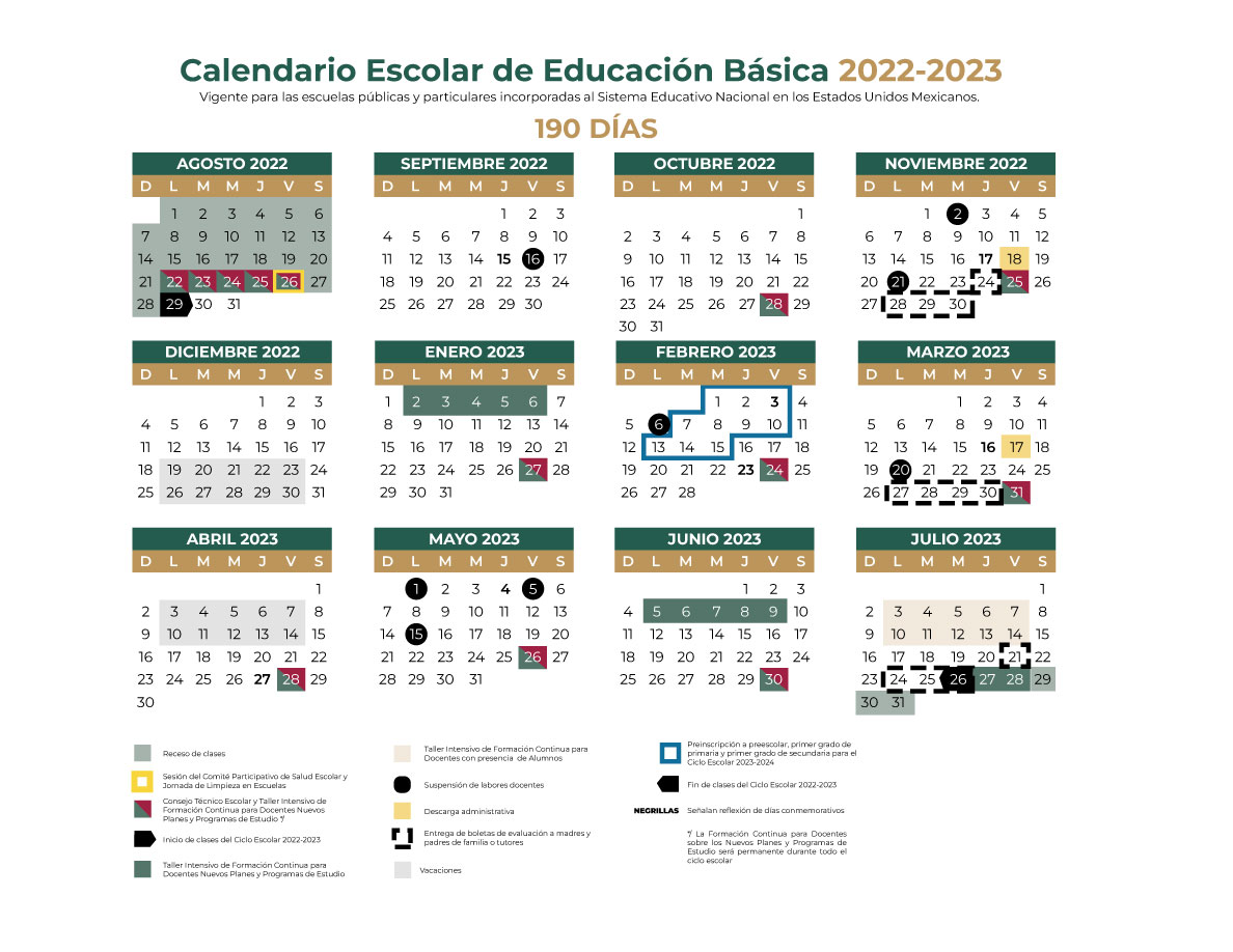 Calendario SEP 2022 2023