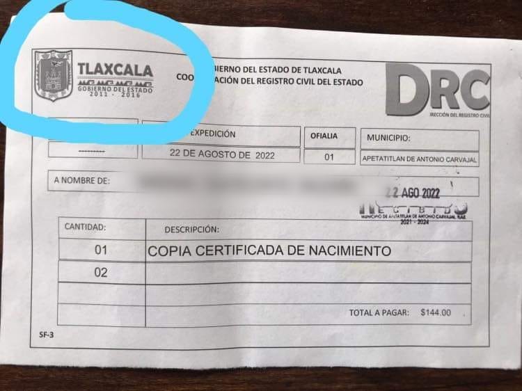 En Apetatitlán expiden recibos de administraciones gubernamentales anteriores