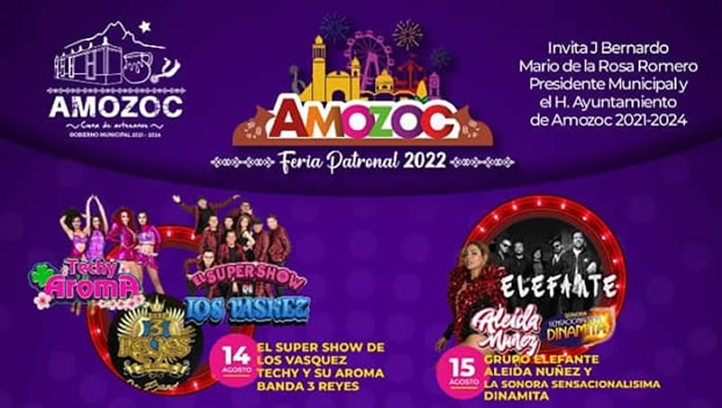 Feria de Amozoc 2022: Del 14 al 21 de agosto, cartelera oficial de artistas invitados