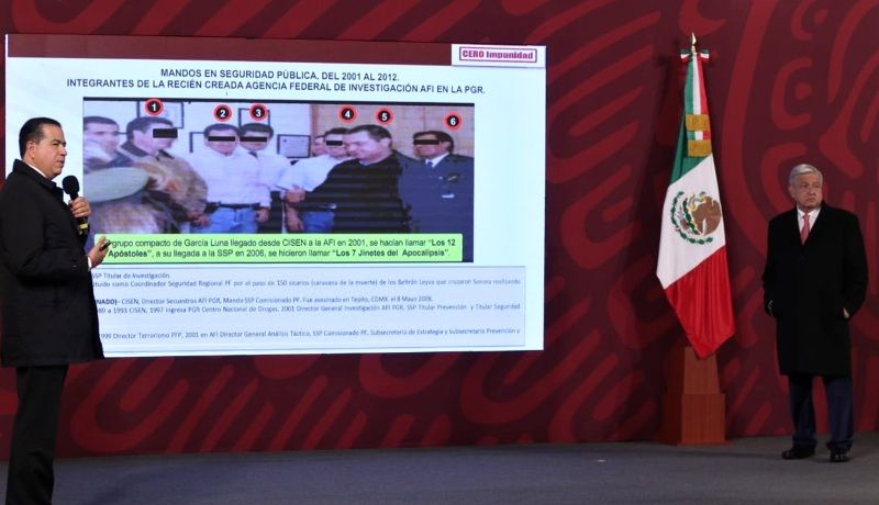 SSPC presentó la red de colaboradores al mando de García Luna y grupos criminales