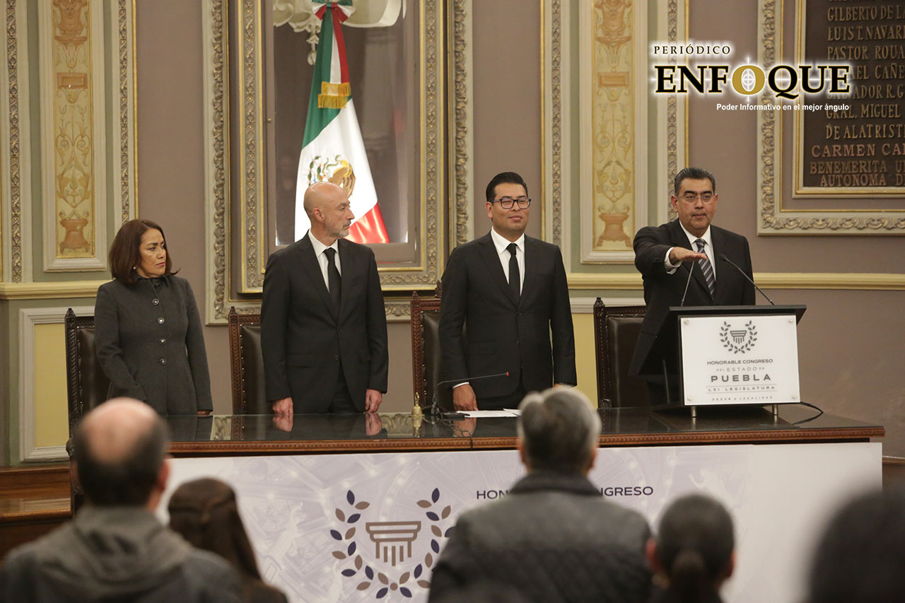 Eduardo Rivera reitera compromiso para trabajar con gobernador sustituto, Sergio Salomón